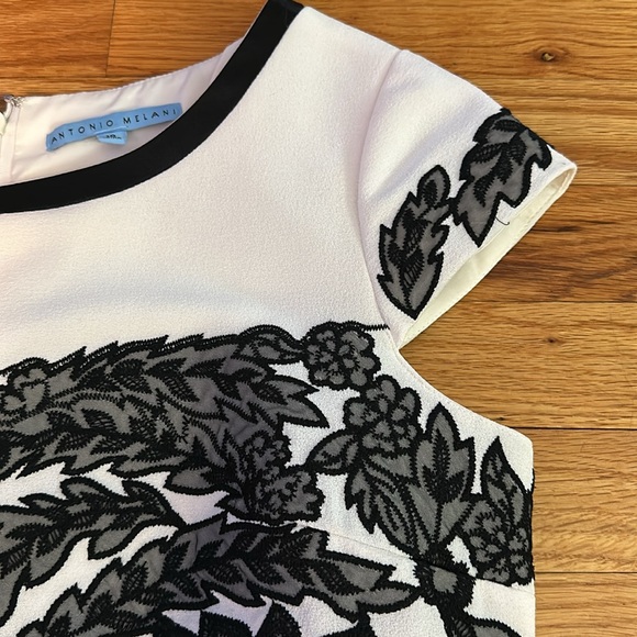 Antonio Melani Embroidered Tweed Dress Sz 10 - Picture 6 of 10